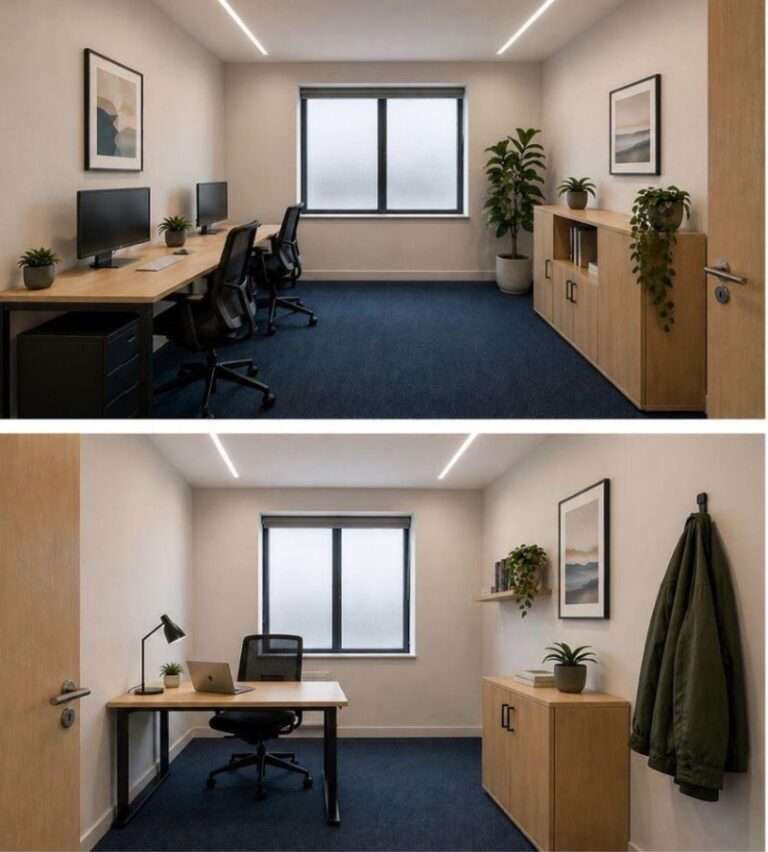 side by side of 2 small offices suitable for therapy