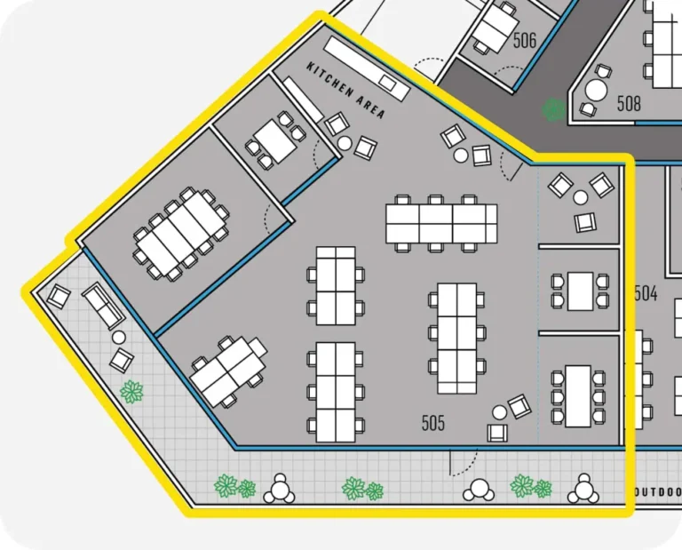 Floorplan with highlighted area 768x619