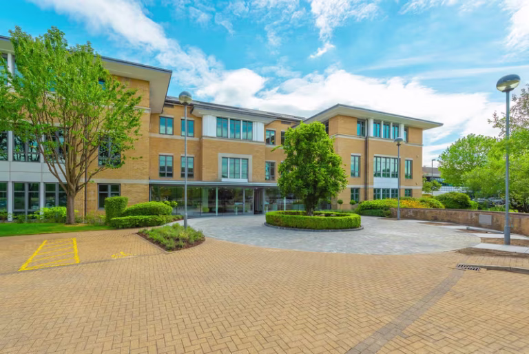 Serviced Office Classic England Camberley Watchmoor Park arena camberley riverside exterior front 02 768x514